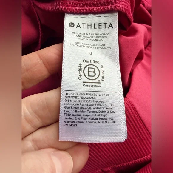 Athleta Brooklyn Mid-Rise Ankle Pant in Pink Size 6 - Picture 4 of 6
